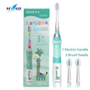 Seago Children Electric Toothbrush Sonic Vibration LED Light 3 Replaceable Brush