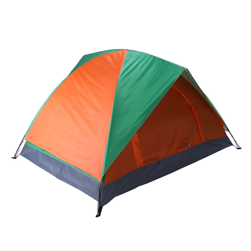 2-Person Double Door Camping Dome Tent Orange & Green pop up canopy