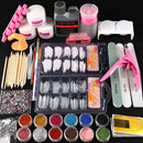 Full Acrylic Powder Nail Art Tool Starter Kit/Set Nail Tips Brush File Form DIY Kit For Beginners Nail Glitter Powder Manicure