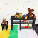 Bamboo Shoe Rack Bench with Stool Entryway 3 Tier Storage Organizer Black