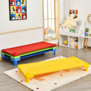 Babyjoy Pack of 4 Kids Stackable Naptime Cot 51"Lx23"W Daycare Rest Mat Colorful HY10001