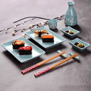 Japanese Style Blue Porcelain Sushi Plate Set with 2XSushi Plates,Dip Dishes,Stick