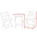 3 PCS Folding Bistro Table Chairs Set Garden Backyard Patio Furniture White
