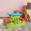 Seat Kids Picnic Table w/Umbrella Garden Yard Folding Children Bench Outdoor