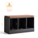 Costway 3-Cube Storage Box Organizer Shoe Bench w/ Padded Cushion Books Toys