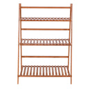 Costway 3 Tier Outdoor Bamboo Flower Pot Shelf Stand Folding Display Rack Garden Yard