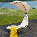 Patio Hanging Chaise Lounge Chair Swing Hammock Canopy Thick Cushion