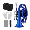 Muslady Mini Pocket Trumpet Bb Flat Brass Wind Instrument with Mouthpiece Gloves Carrying Case trompete trompeta profesional