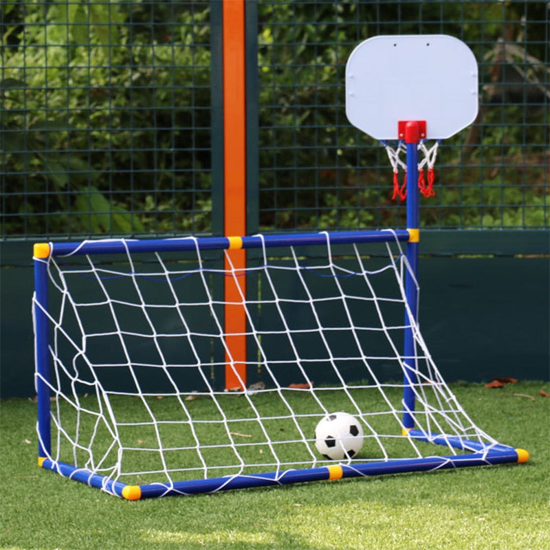 Children Basketball Hoop 2 In 1 Outdoor Sports Kids Football Goal Boys Soccer Toy
