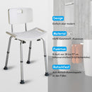 Costway 8 Height Adjustable Medical Shower Bath Chair Stool Detachable Backrest