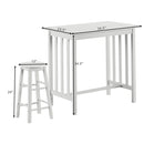 3-Piece Bar Table Set Pub Dining Set Counter Height Breakfast Table w/ 2 Stools