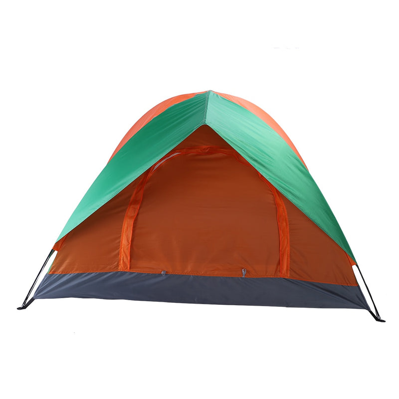 2-Person Double Door Camping Dome Tent Orange & Green pop up canopy