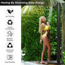 9.3 Gallon Outdoor Solar Heating Shower 7.2Ft Adjustable Shower Head W/Base