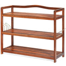 3-Tier Wood Shoe Rack Freestanding Shoe Storage Organizer Heavy-duty