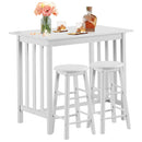 3-Piece Bar Table Set Pub Dining Set Counter Height Breakfast Table w/ 2 Stools