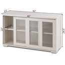 Storage Cabinet Sideboard Buffet Cupboard Glass Sliding Door Pantry Kitchen