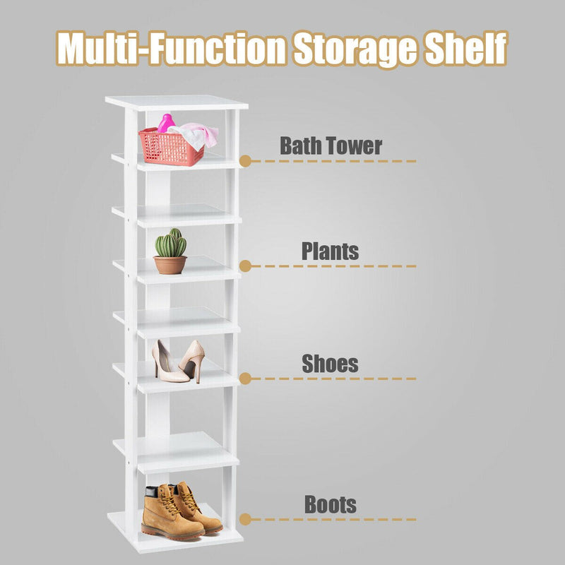 Wooden Shoes Storage Stand 7 Tiers Shoe Rack Organizer Multi-shoe Rack