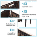 3PCS Outdoor Patio Rattan Furniture Set Space Saving Garden Deck W/Cushion