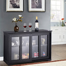 Storage Cabinet Sideboard Buffet Cupboard Glass Sliding Door Pantry Kitchen
