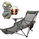 VEVOR Reclining Folding Camping Chair with Footrest Portable Nap Chair