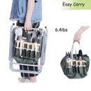 Garden Tool Set 9 Piece Heavy Duty Gardening Tools with Ergonomic Wooden Handle Sturdy Stool with Detachable Tool Kit