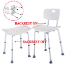 Costway 8 Height Adjustable Medical Shower Bath Chair Stool Detachable Backrest