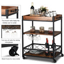 3 Tier Rolling Kitchen Trolley Island Cart Serving Dining Storage Shelf Utility