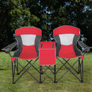 Portable Folding Camping Canopy Chairs w/ Cup Holder Cooler Outdoor OP70569
