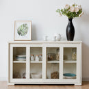 Storage Cabinet Sideboard Buffet Cupboard Glass Sliding Door Pantry Kitchen