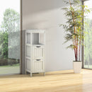 Costway White Floor Storage Cabinet Bathroom Organizer Free Standing 2/3/4 Drawers