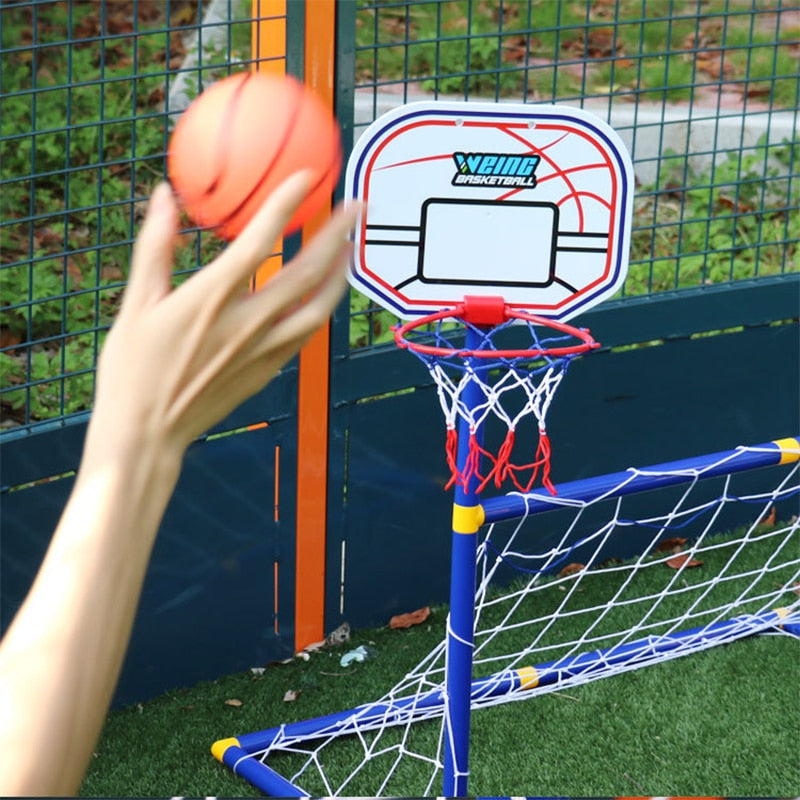 Children Basketball Hoop 2 In 1 Outdoor Sports Kids Football Goal Boys Soccer Toy