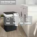 Rectangle Bamboo Hamper Laundry Basket Washing Cloth Bin Rangier Lid Black