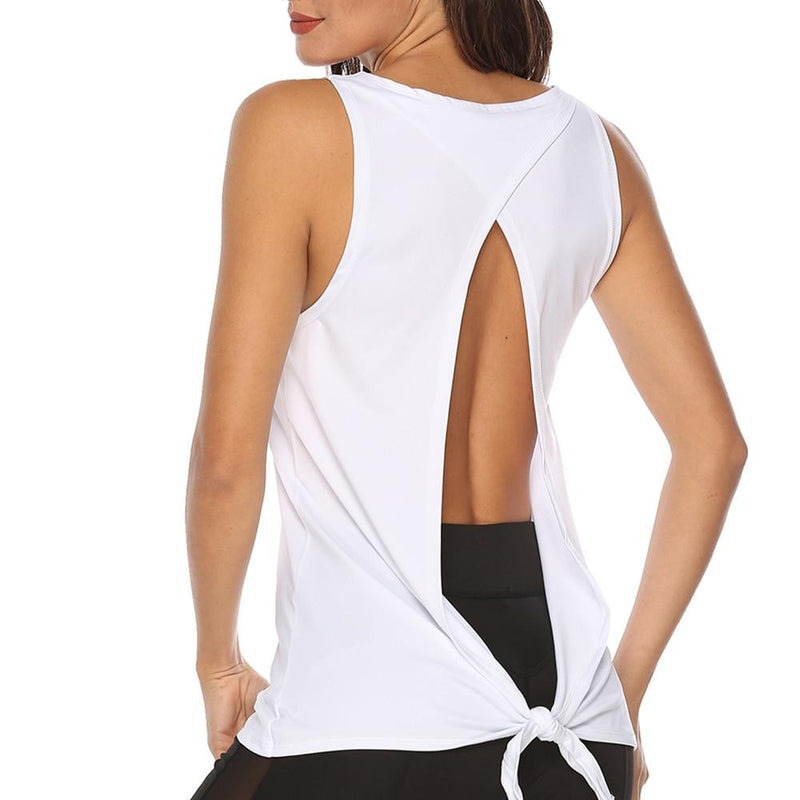 Sleeveless Sports Vest Sports Gym Breathable Shirt Backless Fitness for Women