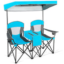 Portable Folding Camping Canopy Chairs w/ Cup Holder Cooler Outdoor OP70569