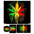 Colorful Leaves Printing Bathroom Shower Curtain Set Bath Toilet Cover Mat