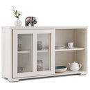 Storage Cabinet Sideboard Buffet Cupboard Glass Sliding Door Pantry Kitchen