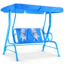 Kids Patio Swing Chair Children Porch Bench Canopy 2 Person Yard Furniture blue