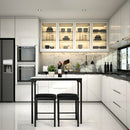 3 PCS Counter Height Dining Set Faux Marble Table 2 Chairs Kitchen Bar Furniture