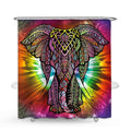 Colourful Elephant Printing Bathroom Shower Curtain Set Bath Toilet Cover Mat Non-Slip Rug Frabic Waterproof Polyester with Hook