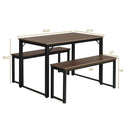 Modern 3 Piece Dining Set Studio Collection Soho Dining Table with Two Benches