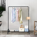 Garment Rack Heavy Duty Floor Cloth Rack w/ Shoe Storage Shelf