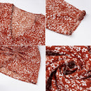 Summer Plus Size Dress Women Gown Floral Print Short Sleeve V-Neck