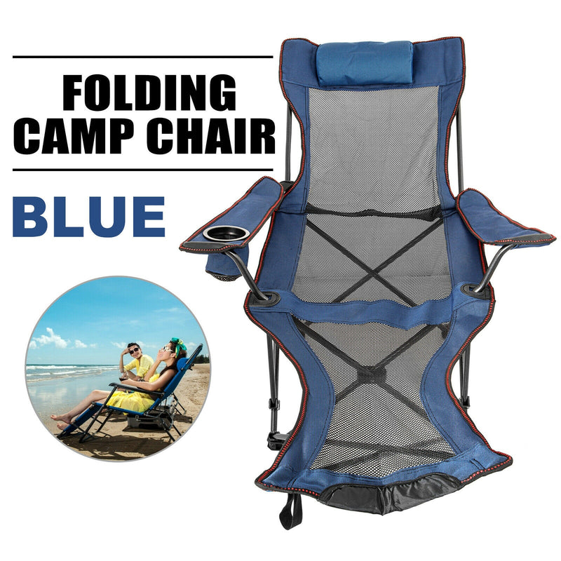 VEVOR Reclining Folding Camping Chair with Footrest Portable Nap Chair