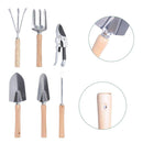 Garden Tool Set 9 Piece Heavy Duty Gardening Tools with Ergonomic Wooden Handle Sturdy Stool with Detachable Tool Kit