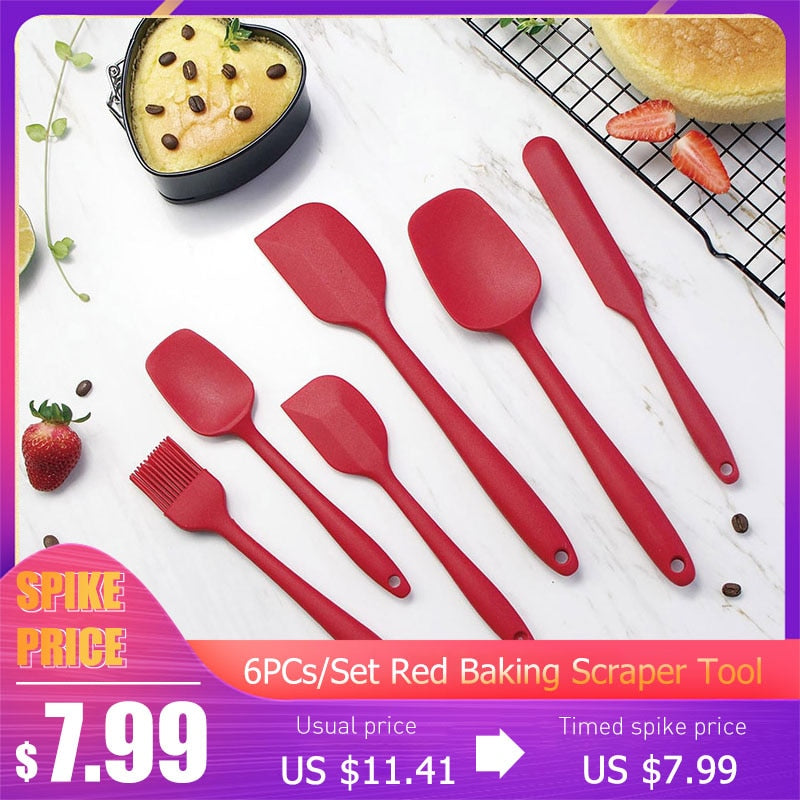 6PCs Heat Resistant Silicone Cookware Set Nonstick Cooking Tools Kitchen Baking