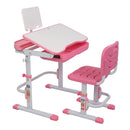Kid Study Desk  Lifting Table Can Tilt Table And Chair Pink With Reading Stand