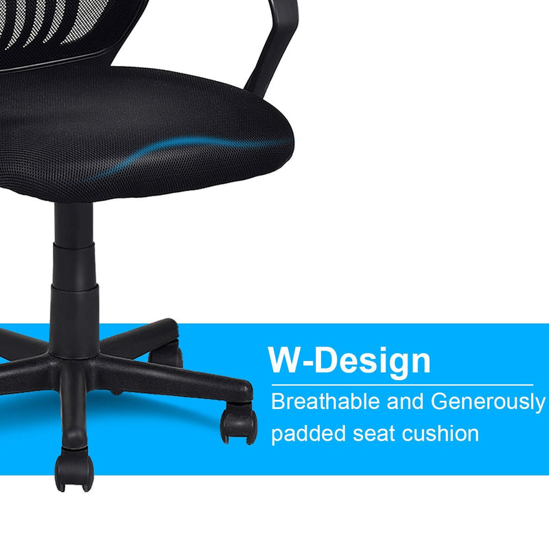 Modern Ergonomic Mid-back Mesh Computer Office Chair Desk Task Task Swivel Black HW56364