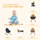 5-in-1 Baby Eat and Grow Convertible Wooden High Chair with Detachable Tray