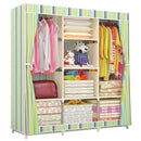 Large Fully-Closed Clothes Storage Organizer with Metal Shelves & Dustproof Non-woven Fabric Cover