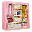 Large Fully-Closed Clothes Storage Organizer with Metal Shelves & Dustproof Non-woven Fabric Cover